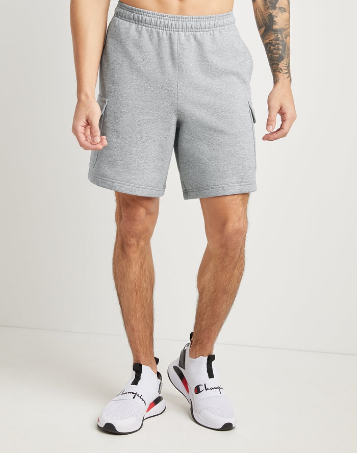 Champion Herre Shorts Grå - Powerblend Fleece Cargo - Danmark LHU-904567